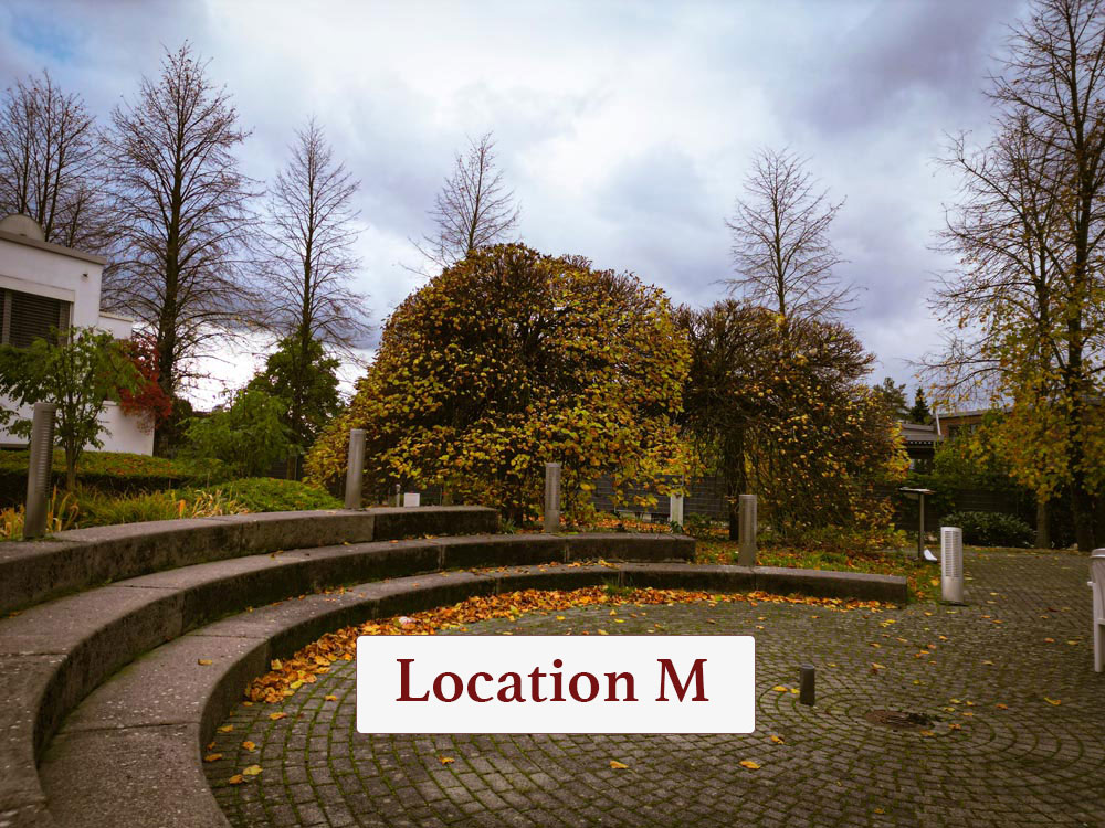 Außenbereich mit Sitzstufen an der Location M